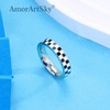 AmorArtSky Modern Silver Stainless Steel Finish, Sleek Black and White