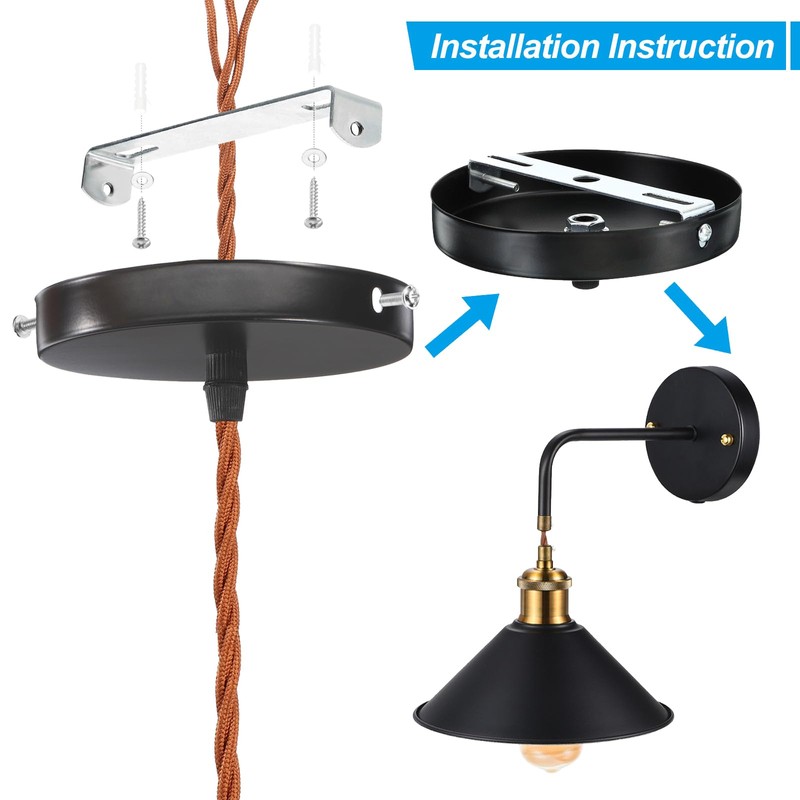 PATIKIL 180mm Ceiling Light Plate Kit, 1 Set Light Fixture