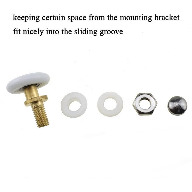 Hahiyo 27mm Diameter Brass Shower Door Wheels with Stainless Steel
