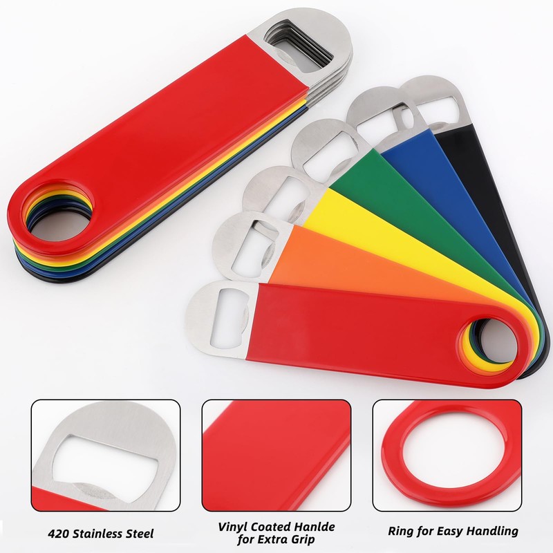 24 Pack Stainless Steel Flat Bottle Openers 7 Inch, 6
