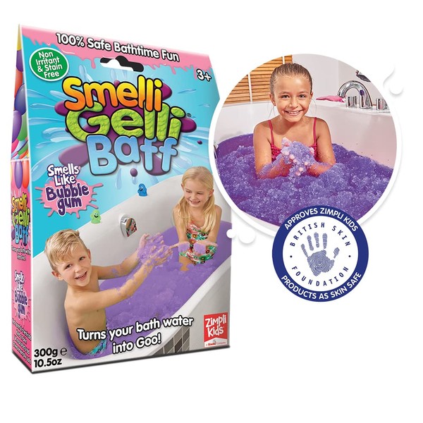 Smelli Gelli Baff Bubblegum from Zimpli Kids, 1 Bath or 6 Play Uses, Magically turns water into thick, colourful goo, Arts & Crafts for Children, Birthday Present, Vegan Friendly & Cruelty Free