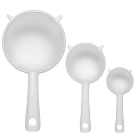 Lovgrin Juego de 3 coladores de malla fina de plástico, coladores de doble oreja, con asa, colador de malla, tamiz de harina para cocina y hornear