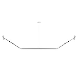 Naiture Corner Diamond Shaped Stainless Steel Shower Curtain Rod, 30" X 26" X 30", Brushed Nickel Finish, with Ceiling Support for Bathroom, Bathtub, Closet or Fitting Room, Private Space