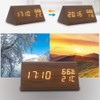 ThreeH Digital Alarm Clock with Wooden Electronic LED Display 3
