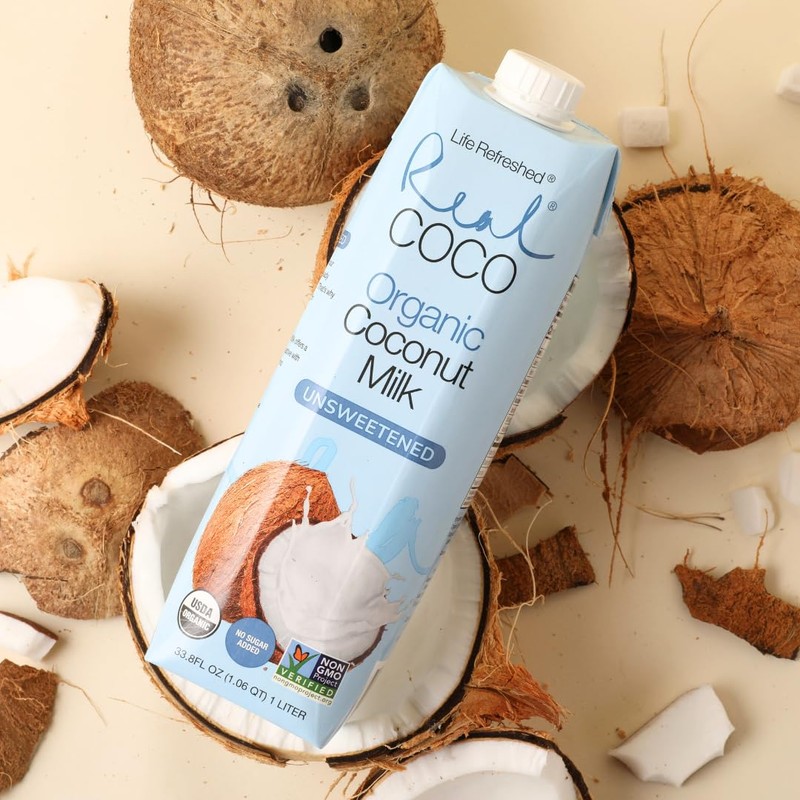Real Coco Organic Original Coconut Milk Beverage (6-Pack 1L), USDA