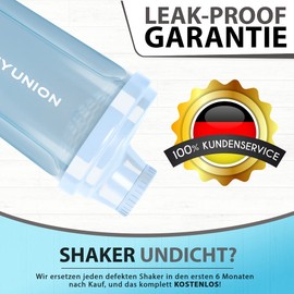 Original protein shaker deluxe 500 ml, leak-proof, BPA-free, fitness mixer with strainer and scale for creamy whey powder shakes, protein isolates, BCAA concentrate, white