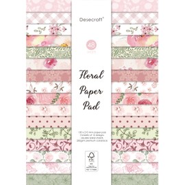 Desecraft 48 sheets Spring Vintage Scrapbooking Cardstock Decorative Paper Pack for Card Making Background Origami Scrapbook Paper Scrapbook Materials Supplies