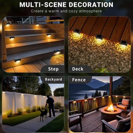 SOLPEX Solar Deck Lights, Solar Step Lights for Outside Waterproof Led Stair Light for Outdoor Fence, Balcony, Patio, Railing, Front Porch, Yard and Pathway(12pack Warm White)