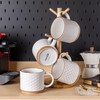 GBHOME 12OZ Stackable Coffee Mugs, Ceramic Coffee Mugs with Texture