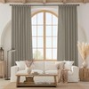 Pinch Pleated Semi Sheer Linen Curtains 108 Inches Long, Taupe