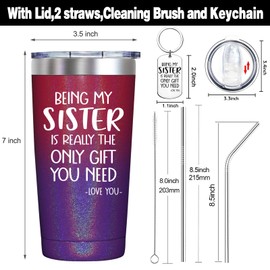 SpenMeta Sisters Gifts from Sister - Birthday Gifts for Sister - Being My Sister is The Only Gift You Need - Big Sister Gift - Funny Christmas, Mothers Day Gifts - Vacuum Insulation Tumbler Cup