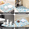 Dish Drying Mat for Kitchen Counter 16x18 Inch, Super Absorbent