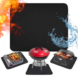 15 x 18in Heat Resistant Mat for Countertop, Fireproof Under Grill Mats for Outdoor Tabletop Grill, Waterproof & Oilproof Air Fryer Mat, Griddle BBQ Mat, Protect Your Outdoor Grill Prep Table