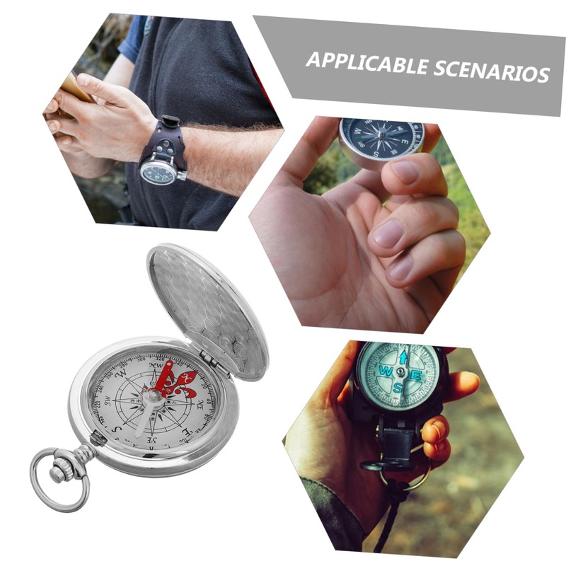 SUPVOX Mechanical Pocket Watch Compass Vintage Style Men's Hiking Gear