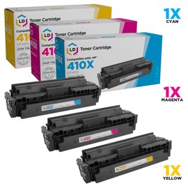 LD Compatible Toner Cartridge Replacement for HP 410X High Yield (Cyan, Magenta, Yellow, 3-Pack)