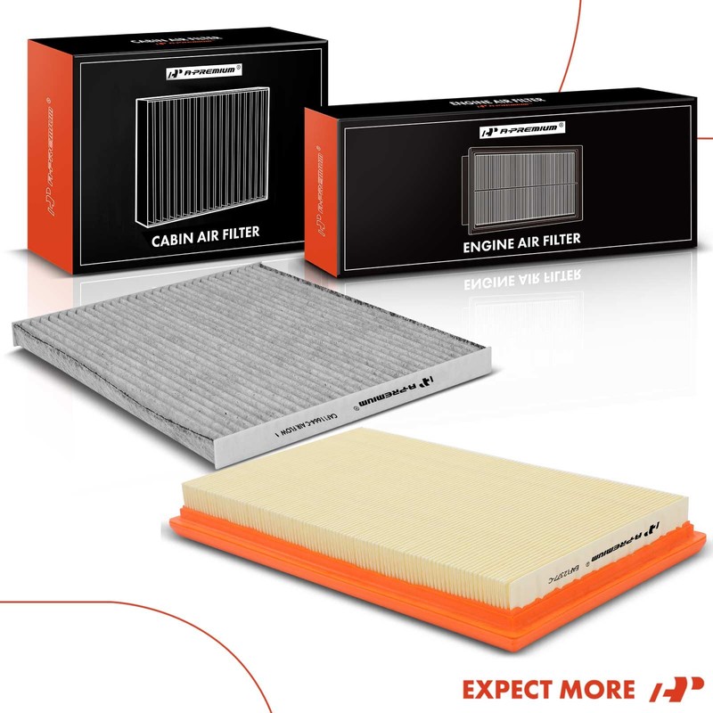 A-Premium 2-PC Engine & Cabin Air Filter with Activated Carbon