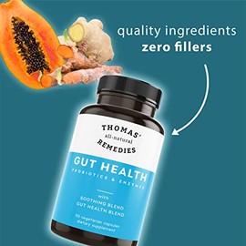 Thomas - Remedios naturales para la salud intestinal con enzimas digestivas, probióticos, jengibre, papaya y cúrcuma para la digestión y alivio de la 
