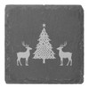 Azeeda 4 x 'Christmas Tree with Two Reindeer Silhouette' 10cm