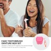 Estuche para Dentaduras Postizas Cepillo de Cerdas Flexibles y Caja