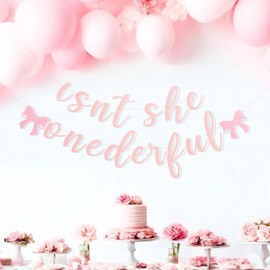Isnt She Onederful Banner - Bow Themed First Birthday Decorations, Girls 1st Birthday Sign, Onederful Party Garland, Ideal for hanging in fireplaces, bedrooms, kitchens, wall decorations
