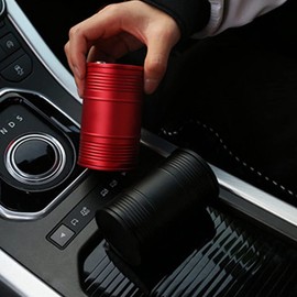 Car Ashtray with Lid Smell Proof Ash Tray, Portable ashtray for car cup holder (Red, No Pattern)