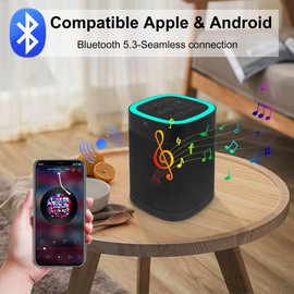 BIGMONAT 3-in-1 Bluetooth Speaker, 70-Tone Sleeping Machine, Type-C USB RGB Light, 30-Hour Playback Time, Home/Party/Outdoor/Beach/Baby/Adult Wireless Speaker (Black)