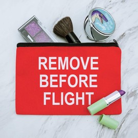 GRAPHICS & MORE Remove Before Flight Airplane Warning Makeup Cosmetic Bag Organizer Pouch