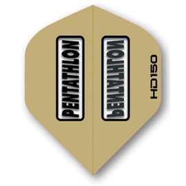 US Darts Pentathlon Gold HD150 Standard Shape Dart Flights - 3 Sets (9 Flights) - 150 Micron (Ex-Tough)