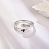 ACJNA 925 Sterling Silver Faith Cross Adjustable Ring Engraved Jewelry