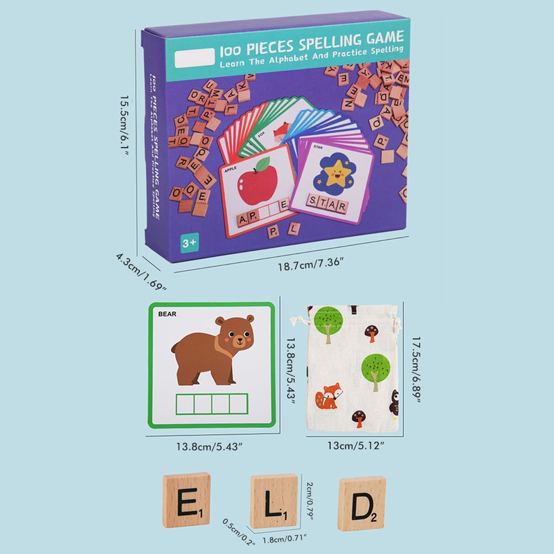 100Pcs Spell Learning Educational Toys Alphabet Colors Recognition Game Matching