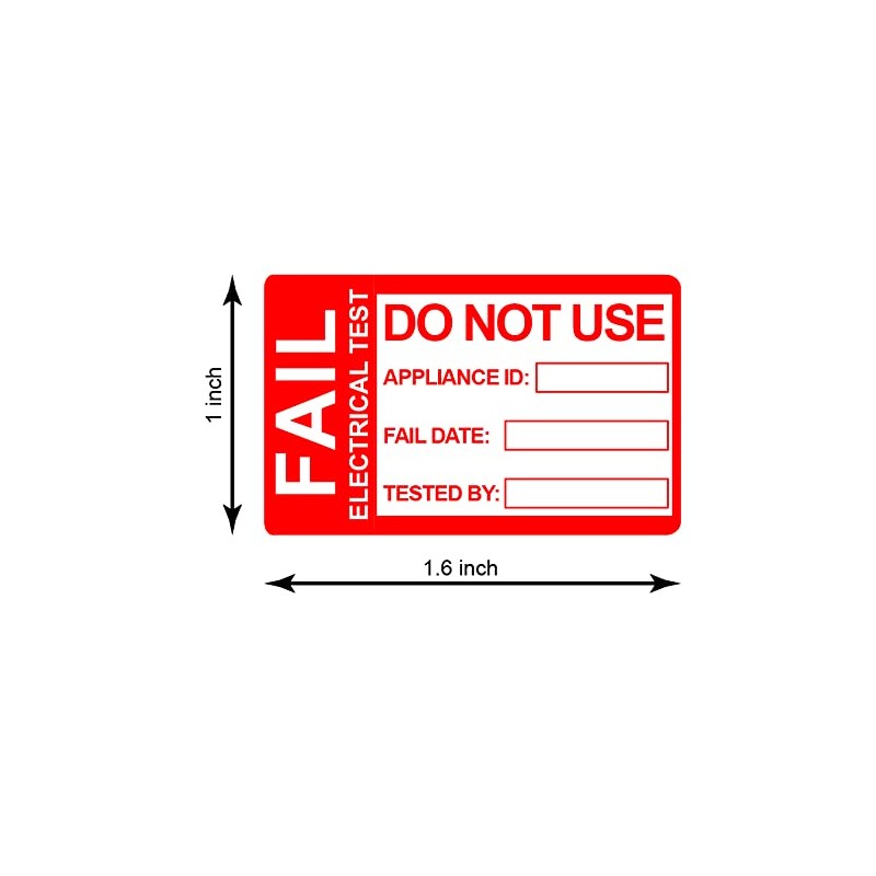 1x1.6 inch 200 PCS Pass PAT Testing Labels with 20