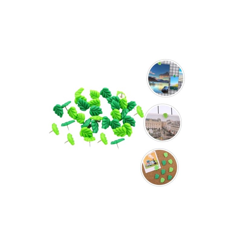 30 Piezas Chinchetas Decorativas Forma de Verde Resina y Multifuncionales