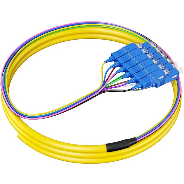 RamboCables SC/UPC 12-Fiber OS2 Singlemode Pigtail, 12 Strand 9/125, 1.5