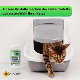 dipure® Organic Urine Attack Crystals - Probiotic Cat Litter Tray Additive Against Odours Effective Odour Neutraliser Odour Remover for Cat Urine with Microorganisms, 250 g