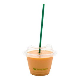 Restaurantware-Basic Nature 8.3 Inch Cold Drink Straws, 100 Compostable Beverage Straws - Disposable, BPI-certified, Green Plastic Drinking Straws, Unwrapped, For Birthdays, Weddings And More