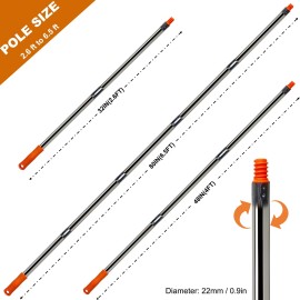 Sackorange 5 PCS Total 6.5 Ft Extension Pole, Paint Roller Stainless-Stee