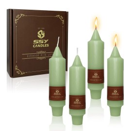 5Inch Pillar Candles Handmade Unscented 4PCS Small Taper Candle Sticks for Festive Parties Wedding Home Decorcolor: Blue, size: 5 inch