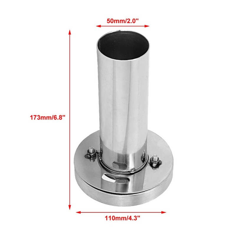 Removable Silencer, Universal Resonator, Stainless Steel Adjustable Round Silencer for