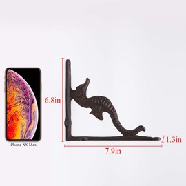 BRASSTAR Rustic Cast Iron Sea House Shelf Brackets Nautical Wrought Iron Wall Brackets Shelf Support Antique Replica Rust Color (2)