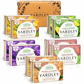 Yardley Londres Jabón Baño Bar Bundle - 10 bares: English Lavender, Harina De Avena Y Almendra, Aloe y aguacate, manteca de cacao, Verbena de limón 4,