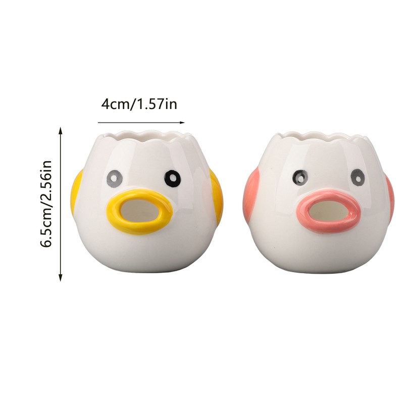 2pcs Egg Separator Ceramic Chicken Shaped Egg Yolk White Filter