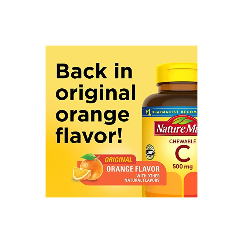 Nature Made Chewable Vitamin C 500 mg, Dietary Supplement for