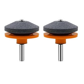 Lawn Mower Blade Sharpener 2Pcs Universal Grinder Wheel Stone Lawn Mower Blade Balancer Tool for Power Drill Hand Drill Orange