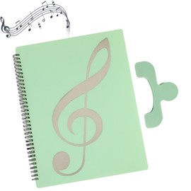 Folder A4, music folder, 40 sheet music holders, music binder, chorus folder A4 ring binder, with 1 book page holder clips, music folder for sheet music, music score, file, paper (green)