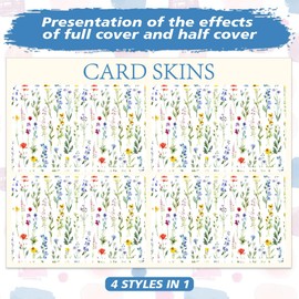 peacoblue Bank Card Sticker Wildflower Credit Debit Card Custom Skin Cover Protector, 4 Styles Waterproof Scratch-Proof and Attractive Decal for Most Popular EBT Transportation Key Card