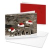 Logbuch-Verlag 10 Christmas Cards with Envelopes Wooden Reindeer Design Empty