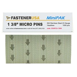 1-3/8" Micro PIN Nails 23 Gauge 304 Stainless Steel 1M MiniPak