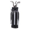 Mini Desktop Golf Bag Pen Clock Zinc Alloy PU Leather