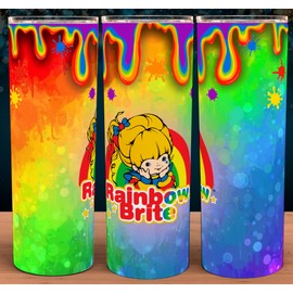 Unbranded Rainbow Brite Paint Drip Beautiful Cup  Tumbler 20oz 1980s