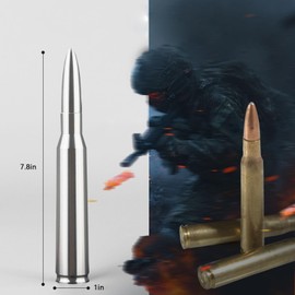 7.8in Chrome Bullet Antenna 50 Cal Car Truck Antenna Truck Accessories Silverado 1500 F150 F250 F350 RAM GMC Sierra Ranger Short Replacement Antena (Chrome, 7.8inch)